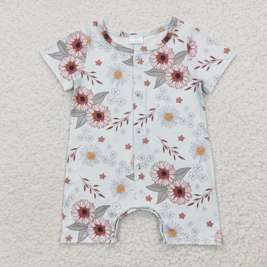 SR0247 floral short sleeve jumpsuit