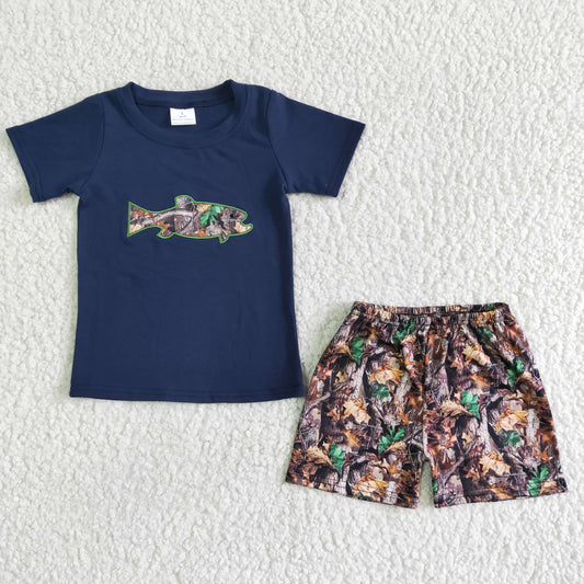 embriobery cotton with shorts boys outfits