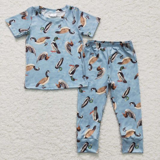 BSPO0042 Kids Clothing Boys Short Sleeve Top And Long Pants Pajamas Cartoon Print