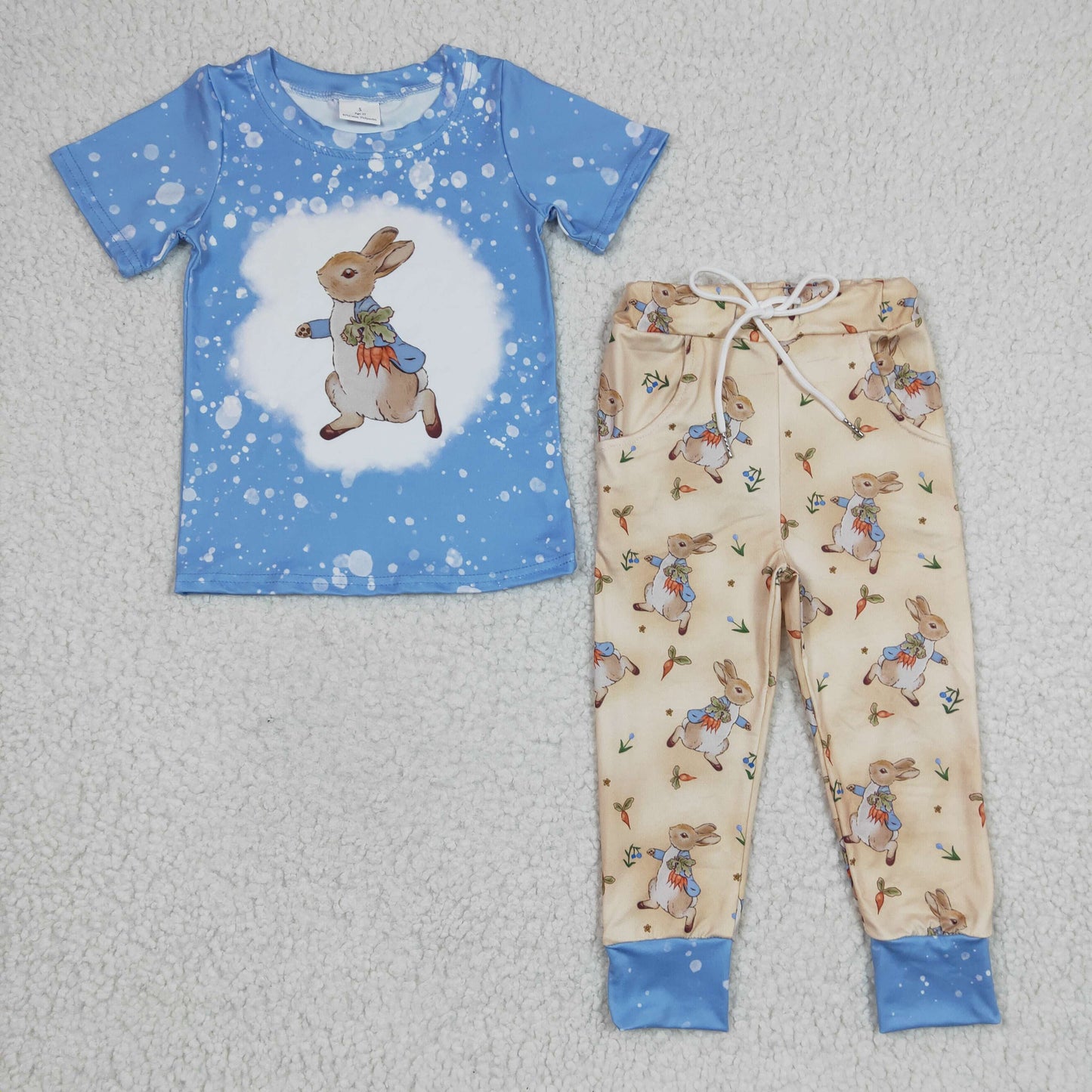 BSPO0083 Boys Rabbit Short Sleeve Trousers Set