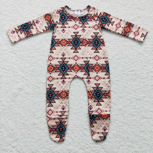 LR0255 baby romper long sleeve long pants boys romper milk silk geometric patterns