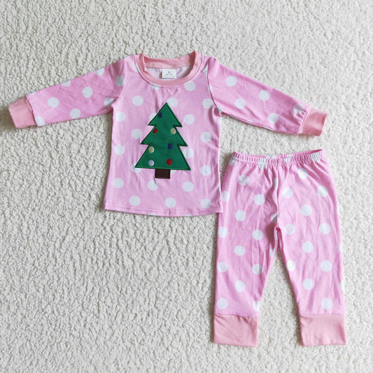 6 B12-37 Girls outfit Christmas Long Sleeve Long Pants Pajamas