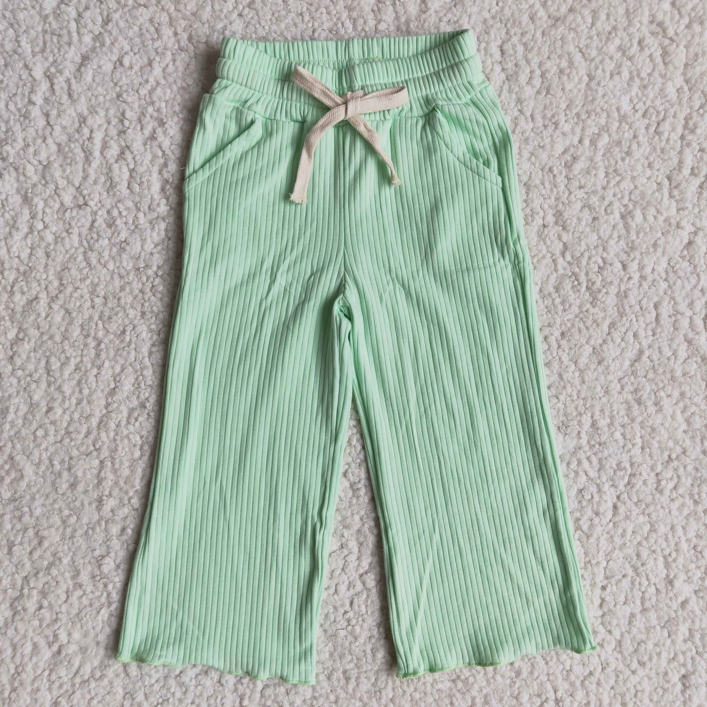 cotton fabric  light green long pants