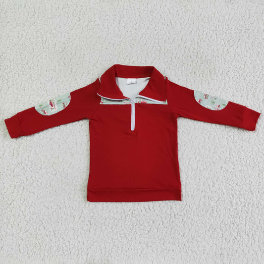 RTS NO MOQ ETA 5/7days Arrived BT0047 boys christmas polo shirt long sleeve top christmas car print milk silk
