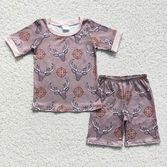 rts no moq GSSO0138 Summer girl short sleeve and short pants cow print milk silk