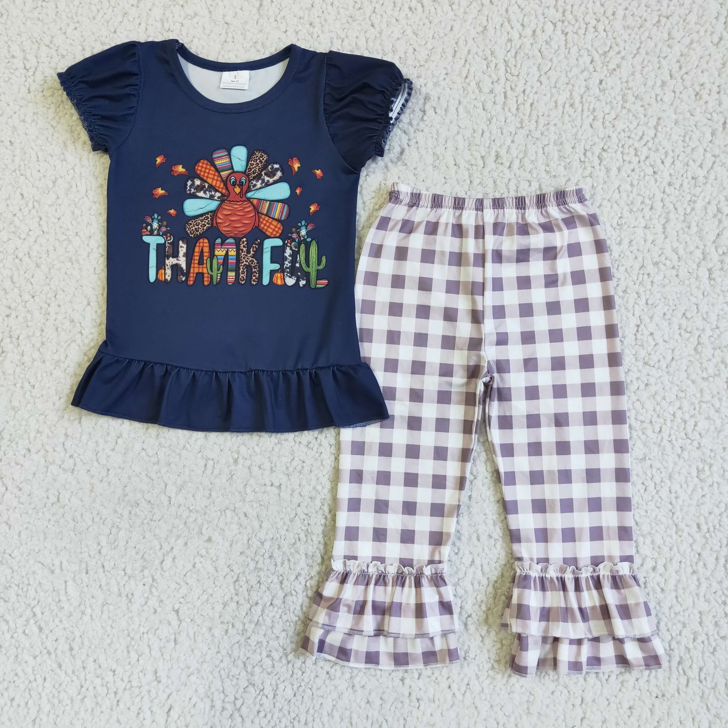 GSPO0120 children clothes  girls clothes short sleeveless long pants set