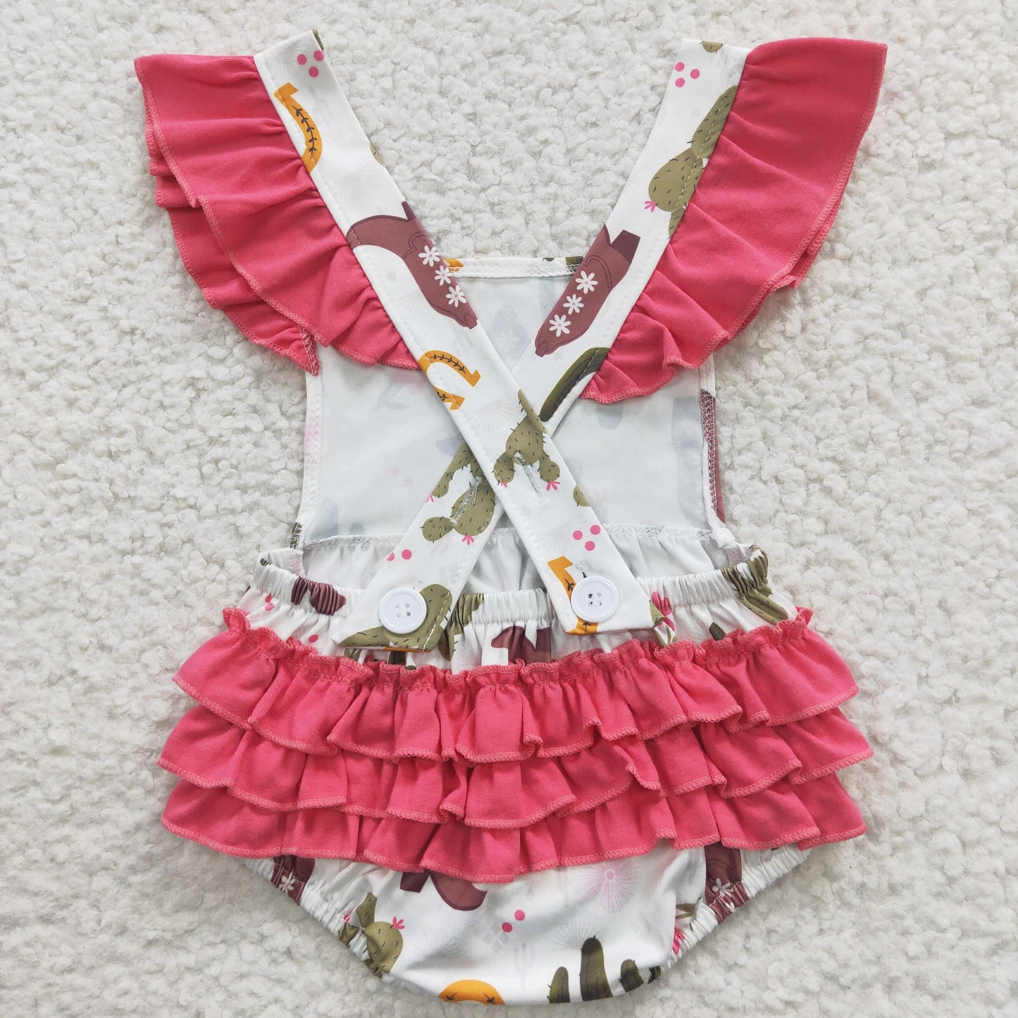 SR0384Cactus Boots Fly Sleeve Bodysuit 0-3m -18-24m