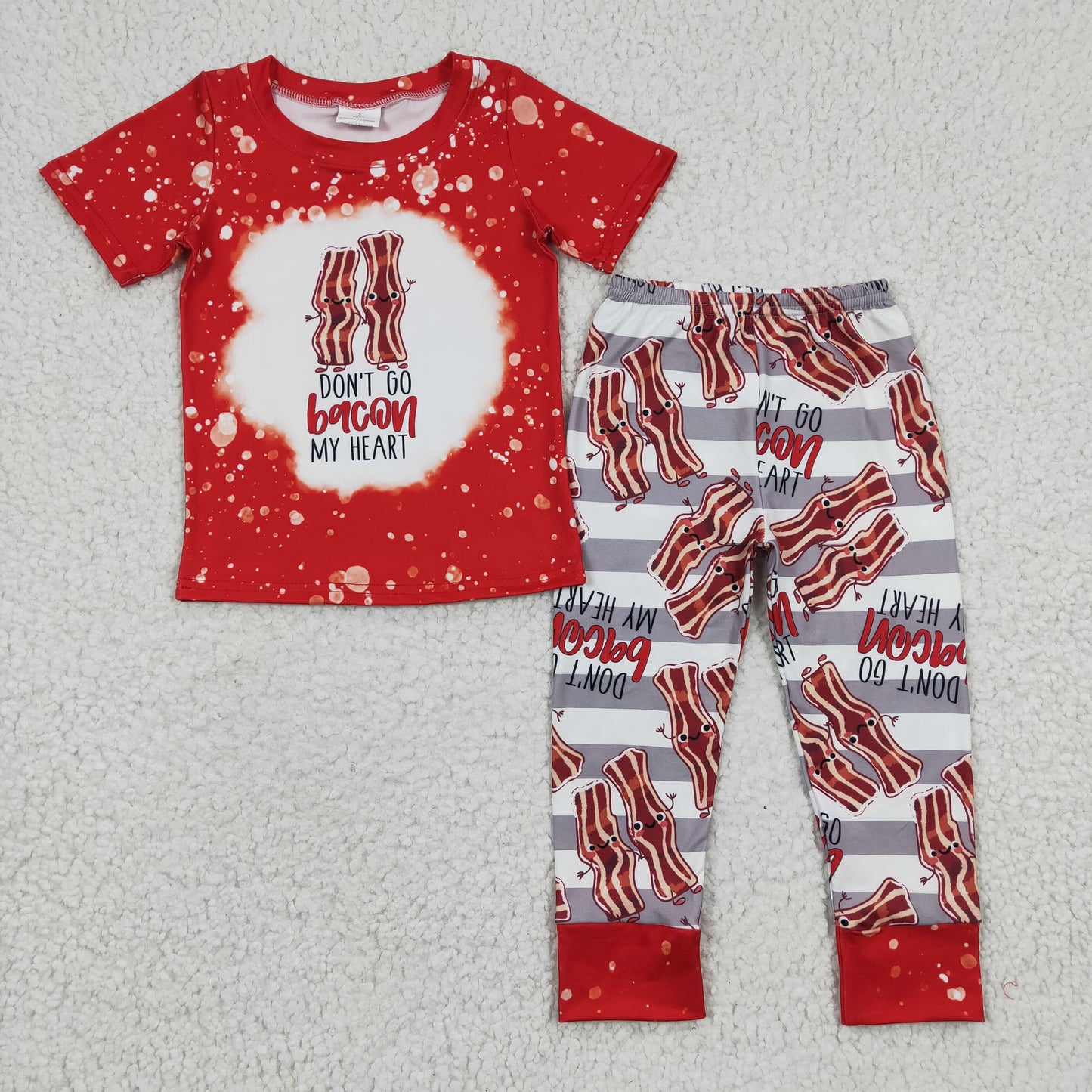 rts no moq BSPO0079 Boys bacon red short sleeve trouser suit