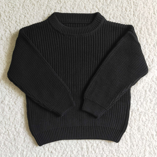 GT0029 girls clothing long sleeve black sweater