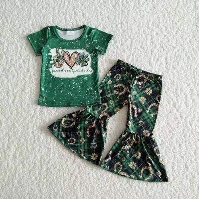 peace love four leaves pants set