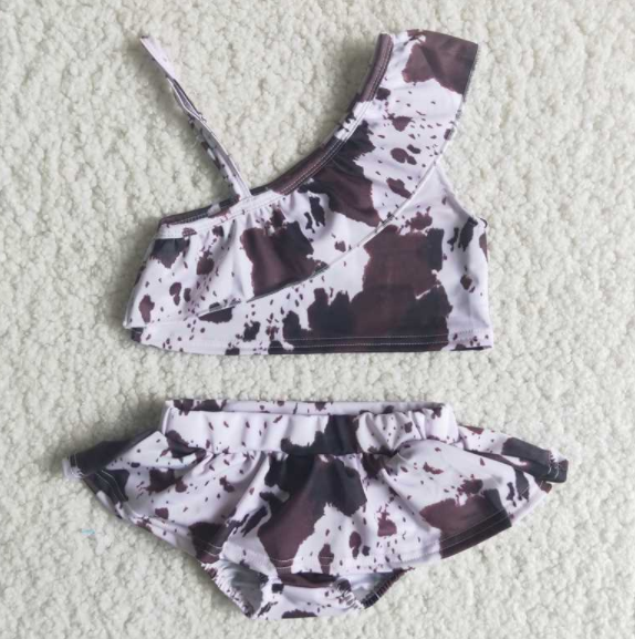 Ink Pattern Girls Swimsuit Set