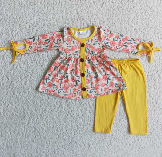 6 A17-20 2 pcs dress top with  pants girl flower outfits
