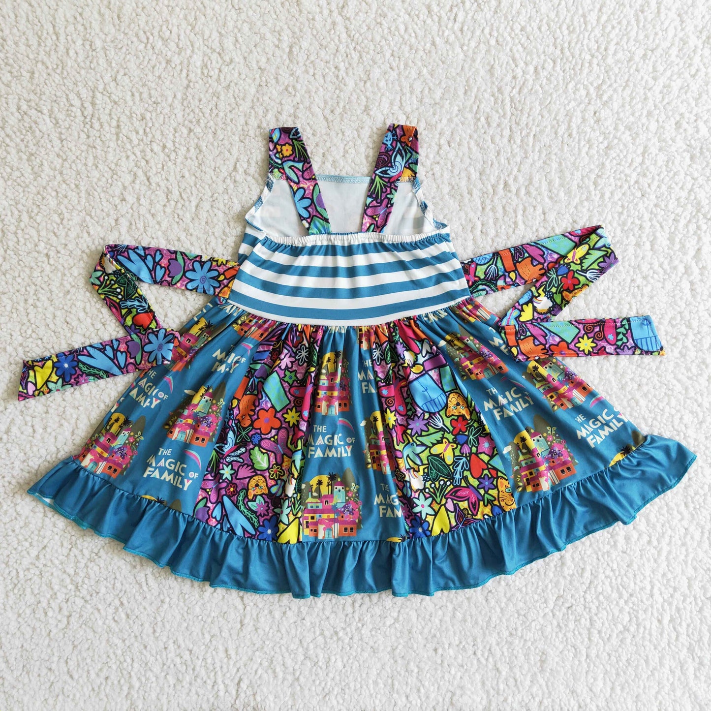 GSD0017 Magic family blue suspender lace-up dress