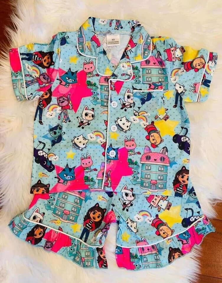 cartoon blue summer pajamas outfits