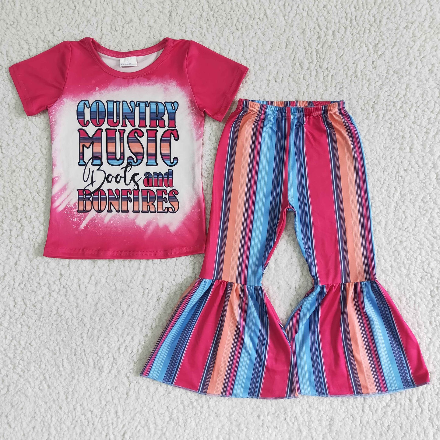 rts no moq GSPO0008 Alphabet Red Stripes Boutique Outfits