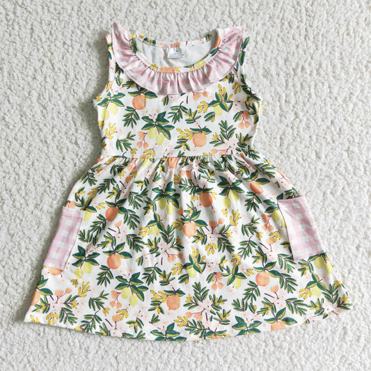 RTS NO MOQ（In Stock） GSD0062 flowers fruitsummer dress