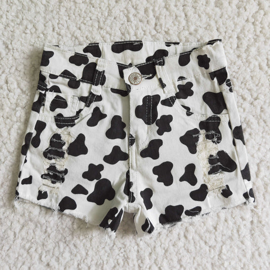 SS0027 Cow Print  Denim summer Shorts