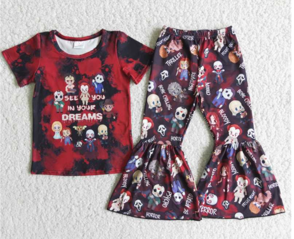 B14-1 children clothes short sleeveless long pants set Halloween