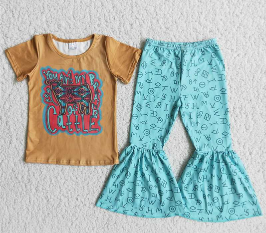 C9-22 children clothes short sleeveless long pants set