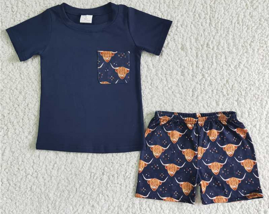 BSSO0035 navy blue summer boys outfits