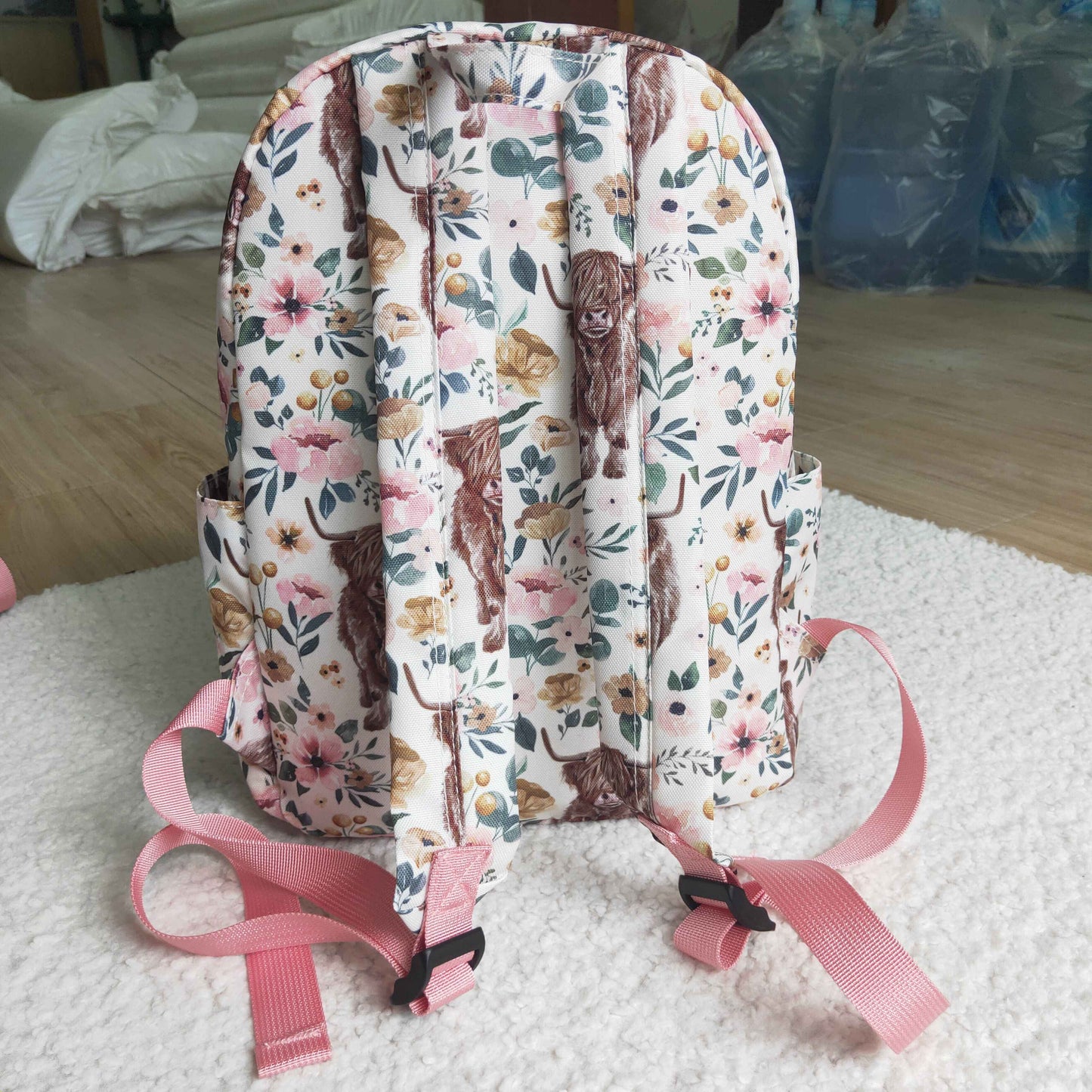 BA0007 alpine cow flower backpack kids bag