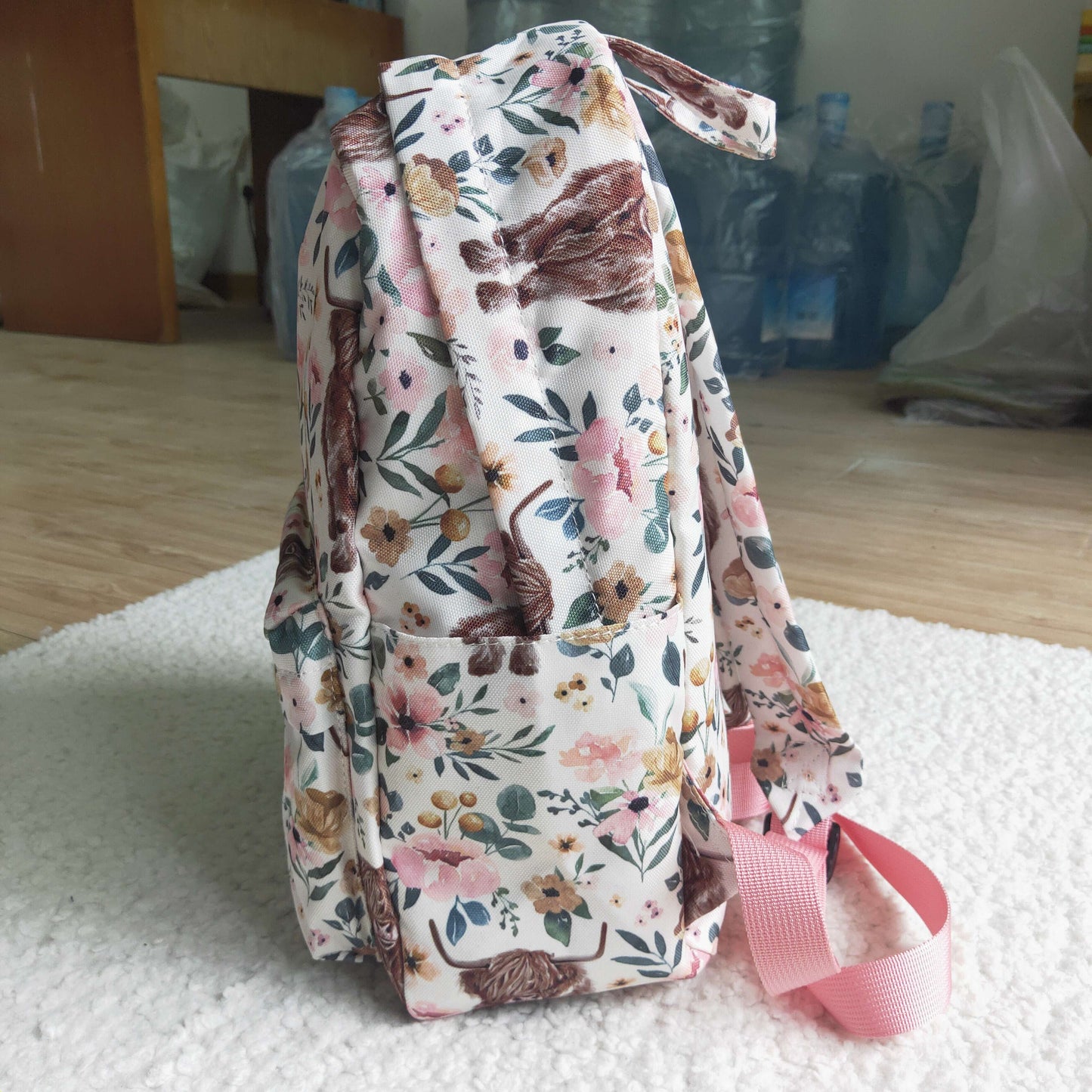 BA0007 alpine cow flower backpack kids bag