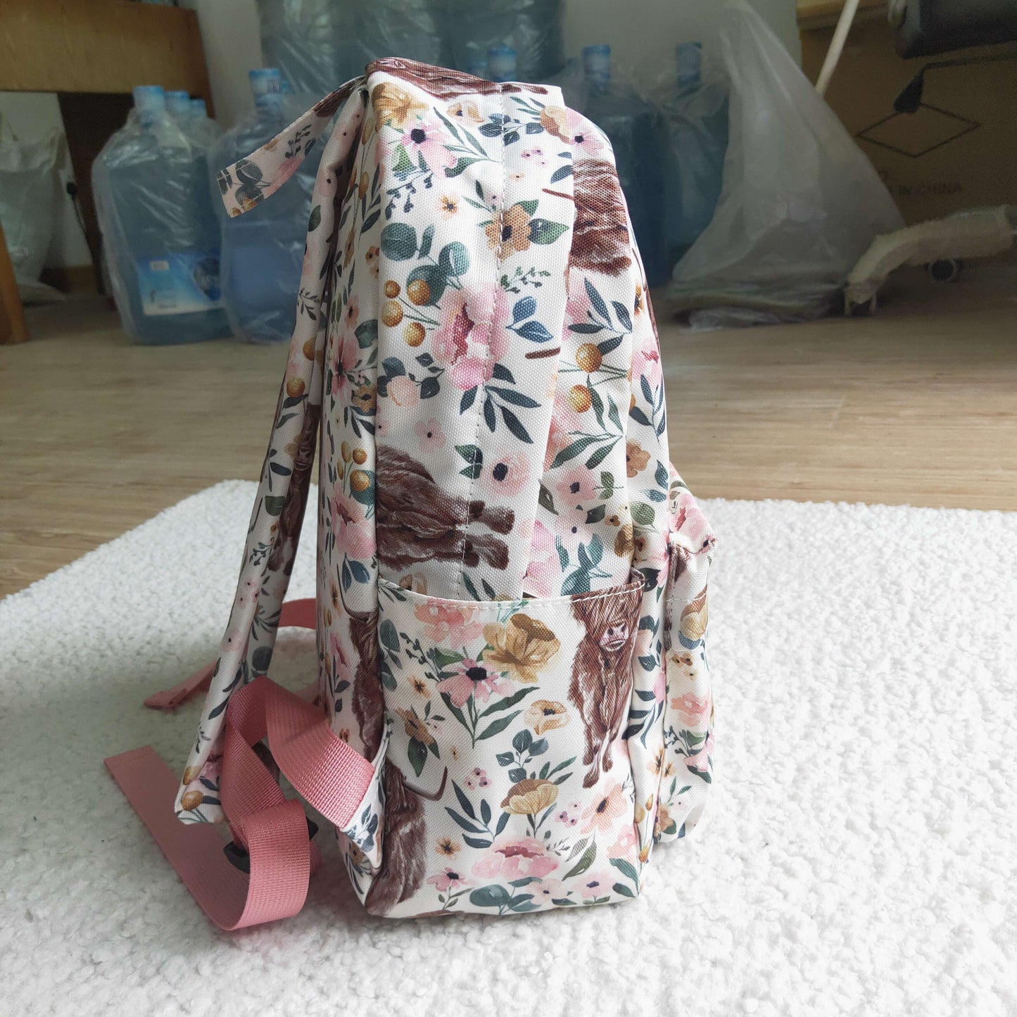 BA0007 alpine cow flower backpack kids bag