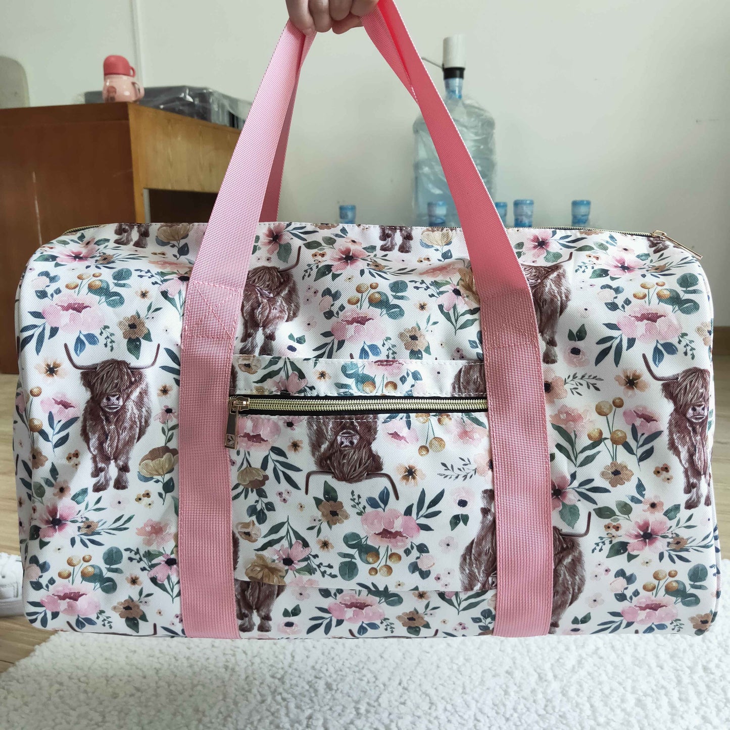 BA0008 Alpine cow flower gym bag