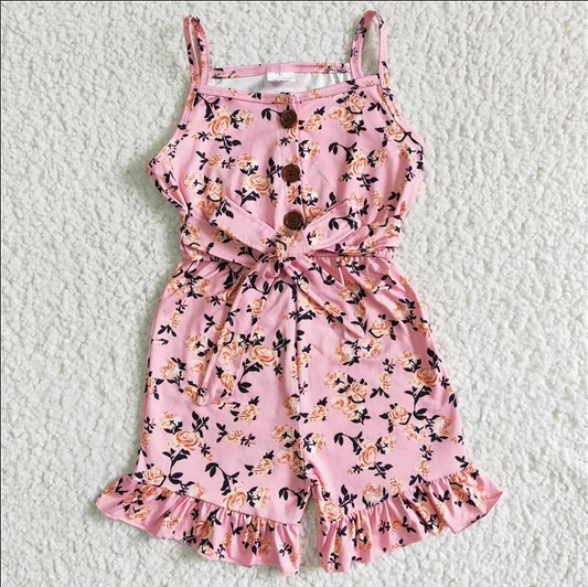 SR0003 Newborn baby clothes flower print baby romper  no moq sleeveless short pants
