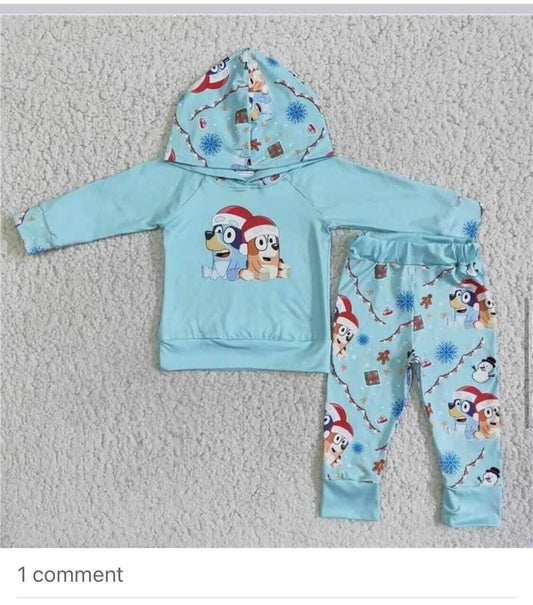 Boys Christmas Holiday Long Sleeve Pants Pajama Set Spring And Fall With A Hat