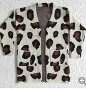 6 A21-11 girls clothing long sleeve sweater grey leopard print coat