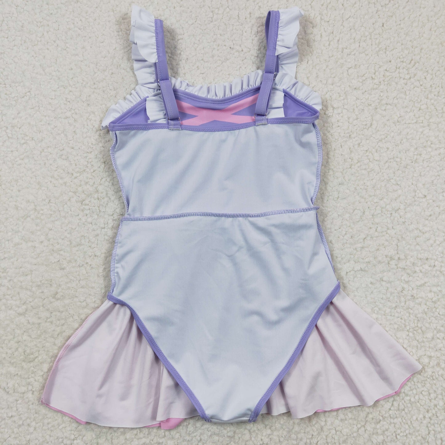 S0133 Purple Pink Tank Top One Piece Swimsuit