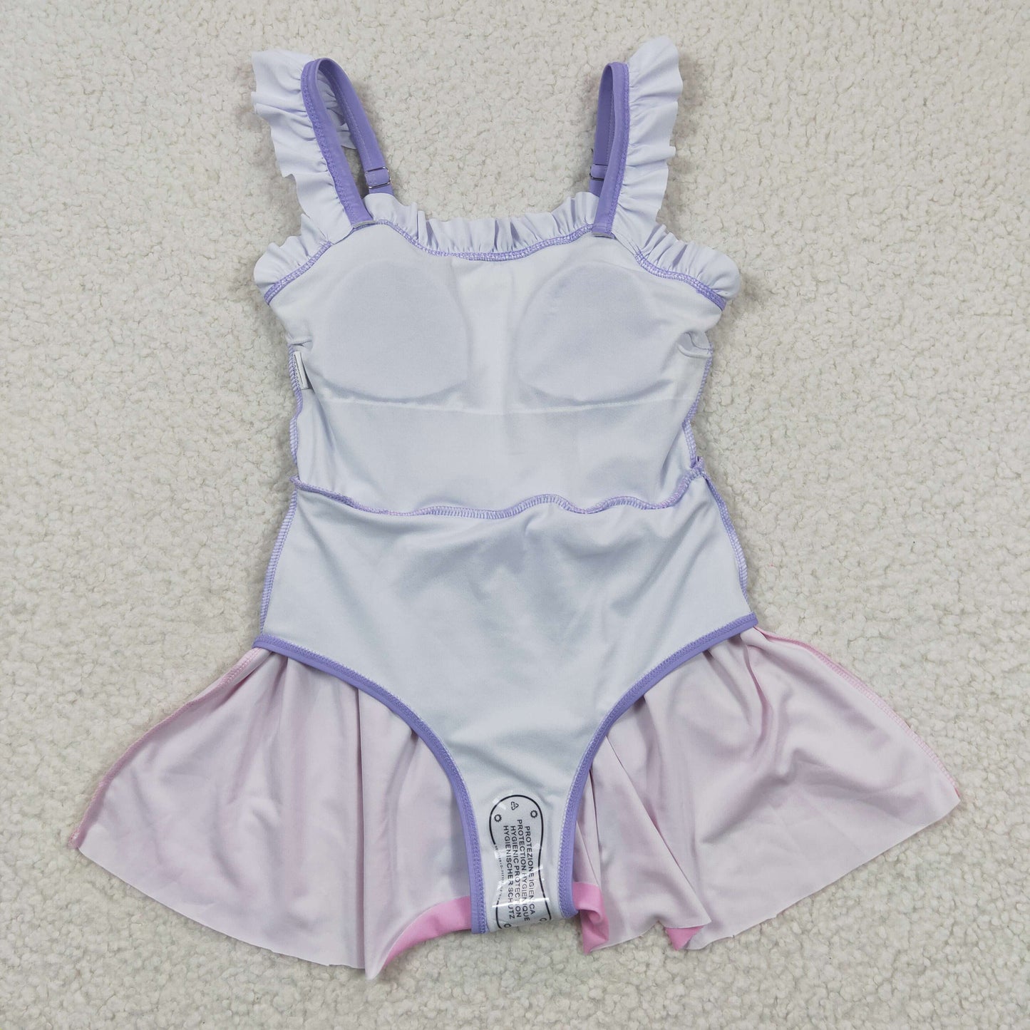 S0133 Purple Pink Tank Top One Piece Swimsuit