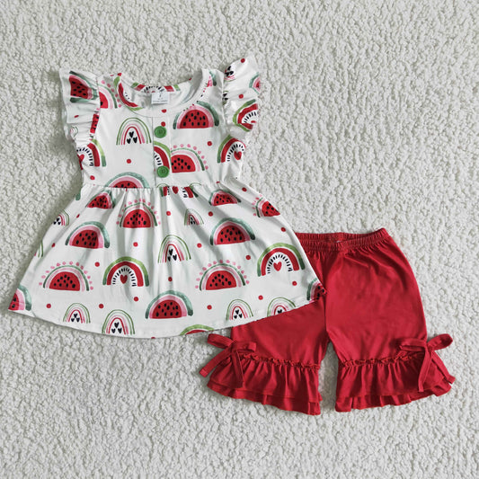 watermelon top with shorts outfits