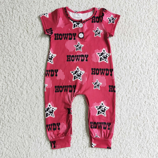 RTS NO MOQ SR0073 kids clothing short sleeve romper cartoon print