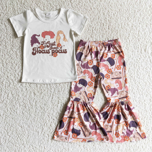 GSPO0183 girls outfit short sleeve and long pants cartoon print