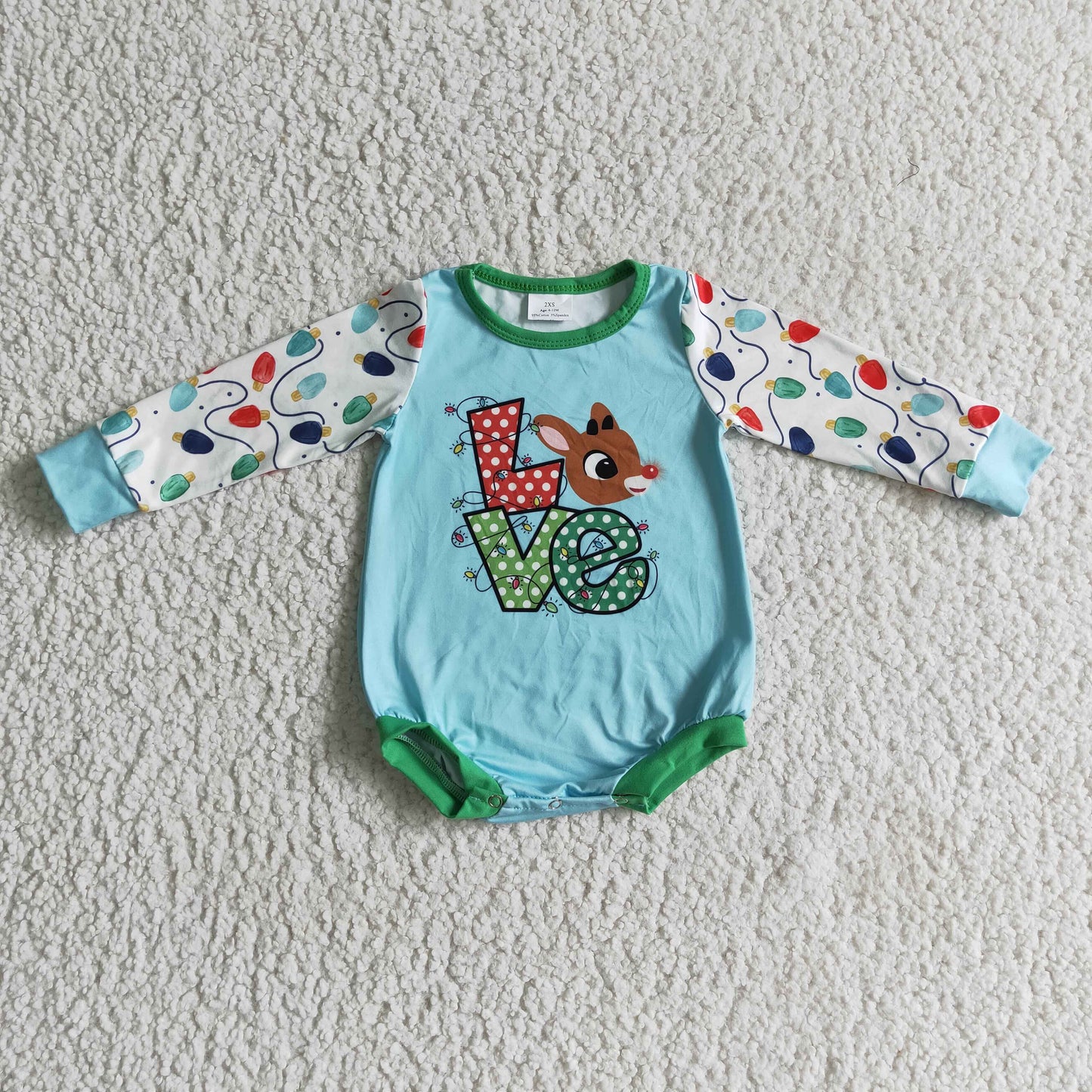 LR0156 baby clothing deer print long sleeve bodysuit milk silk baby romper