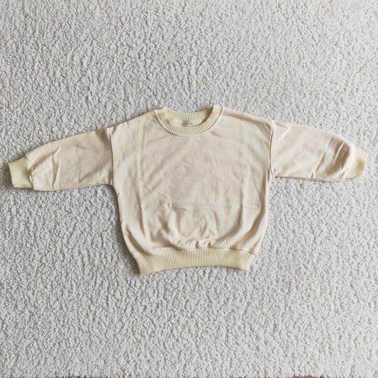 GT0050 Girl's creamy-white long sleeve top