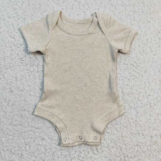 SR0209 Gray Ribbed Short Sleeve Bodysuit