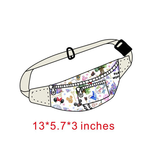 BA0009 Cartoon Castle Zipper Waist Bag