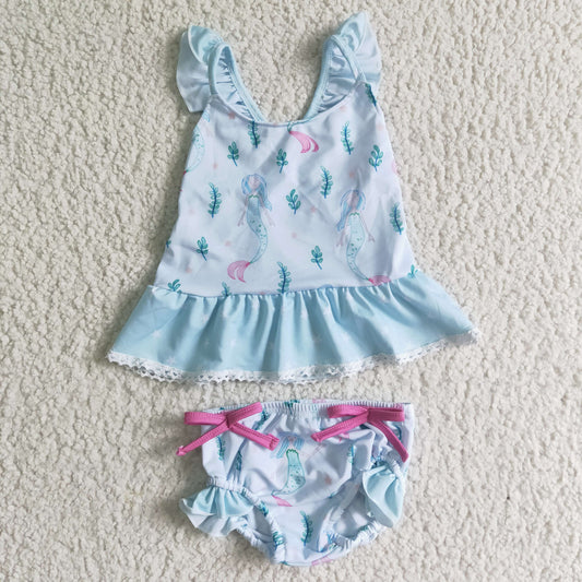 S0028 Girls Mermaid Bikini Swimsuit Set