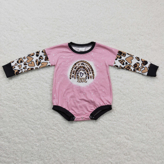 LR0220 baby Valentine's Day clothing cartoon print long sleeve bodysuit milk silk baby romper