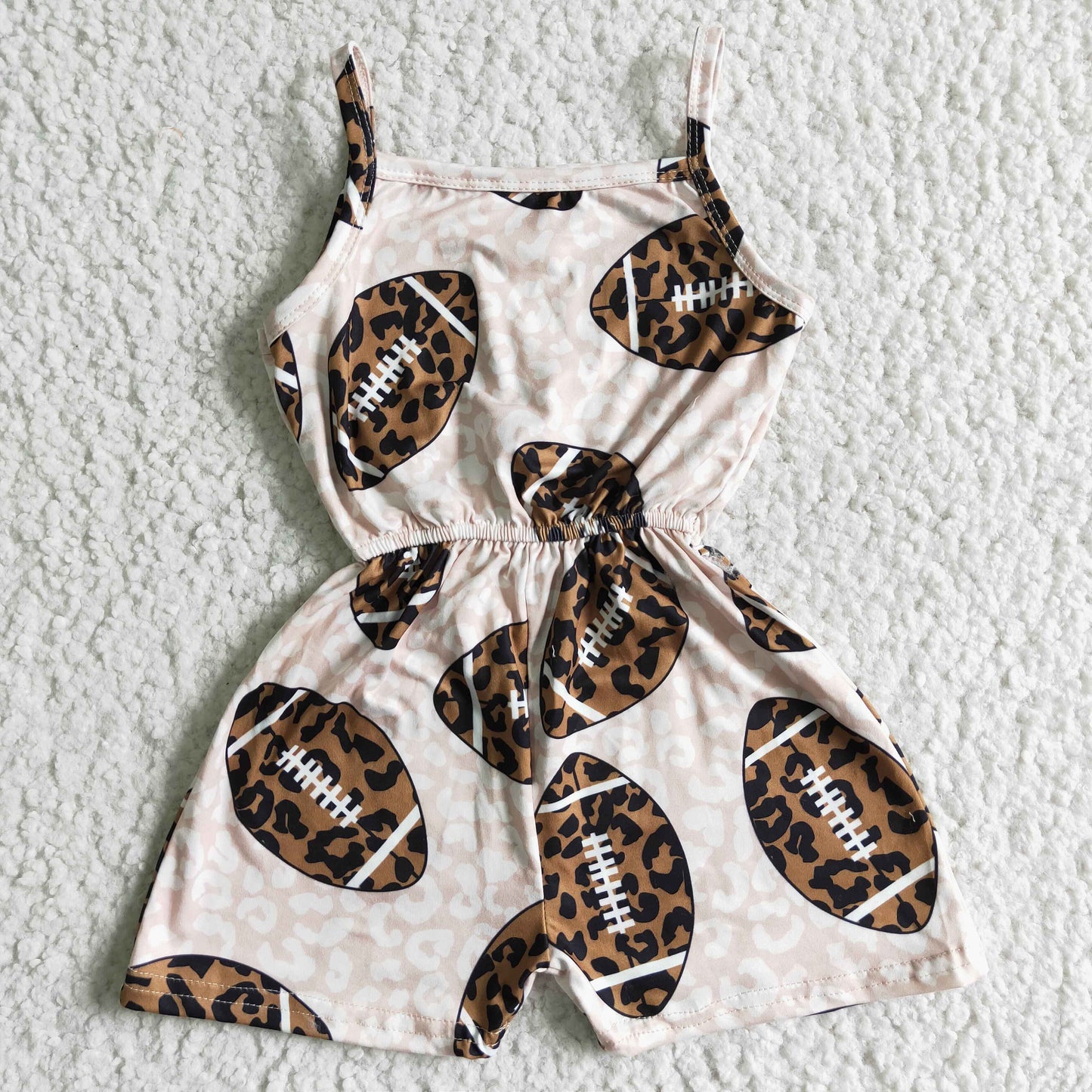 SR0060 Girls Leopard Rugby Suspender Bodysuit