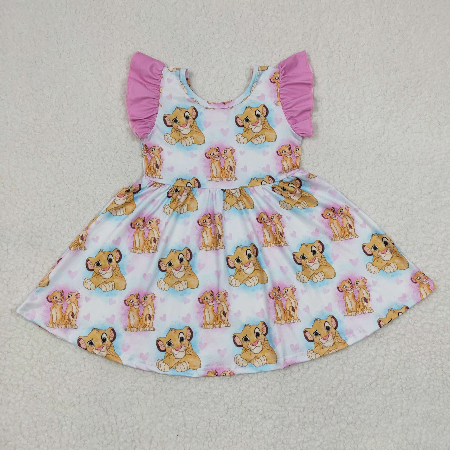 RTS NO MOQ ETA 5/7days Arrived GSD0220 Girls Lion King Simba Fly Sleeve Dress