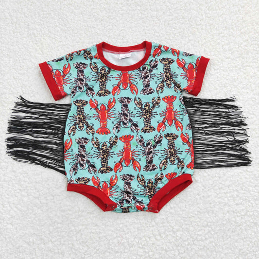 SR0136 Crayfish Tassel Short Sleeve Bodysuit