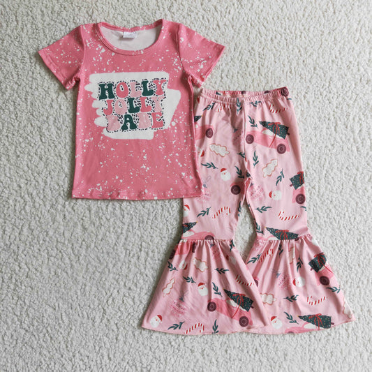 GSPO0196 Kids Clothing Girls Short Sleeve Top And Long Pants Letter Print