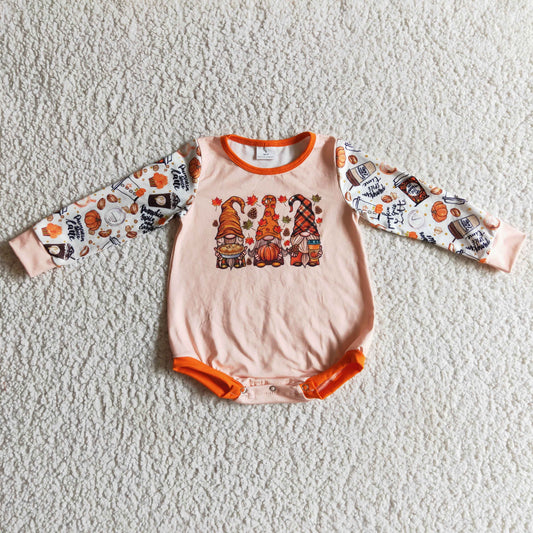 LR0155 baby thanksgiving clothing cartoon print long sleeve bodysuit milk silk baby romper