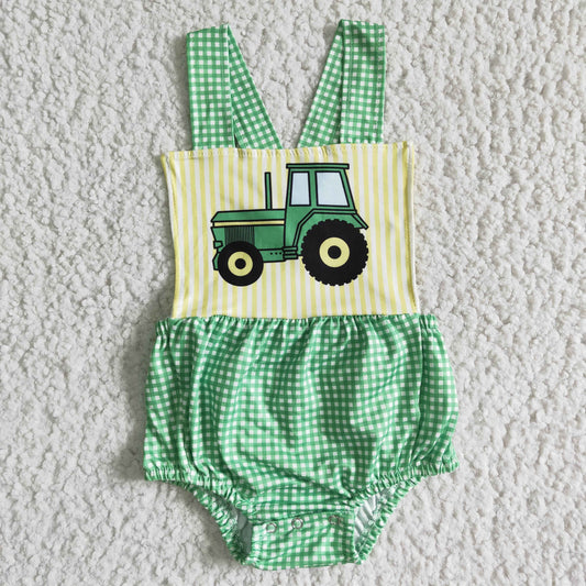 tractor green summer romper