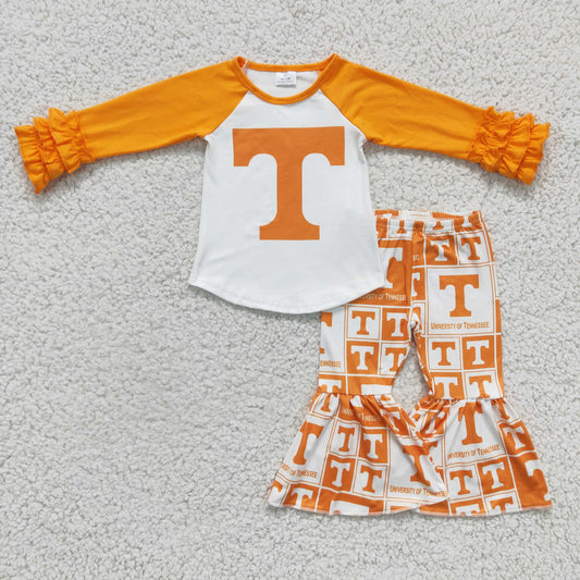 6 B3-36 Kids Clothing Girls Long Sleeve Top And Long Pants Letter Print