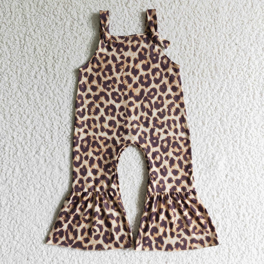 SR0087 girl clothes leopard print overalls long pants